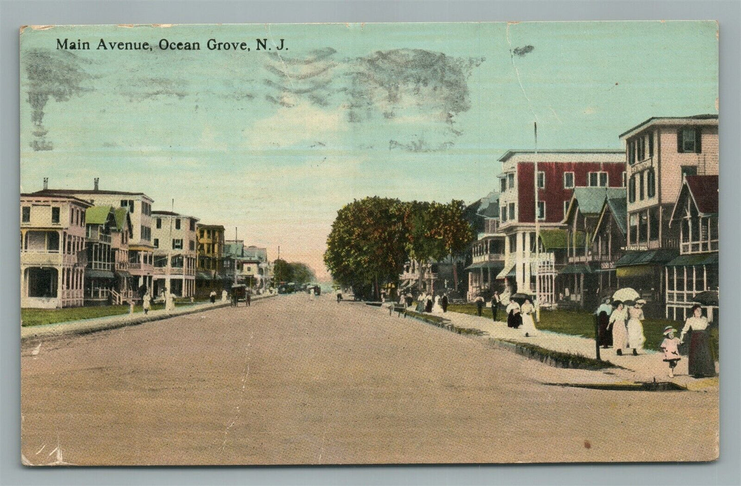 OCEAN GROVE NJ MAIN AVENUE ANTIQUE POSTCARD