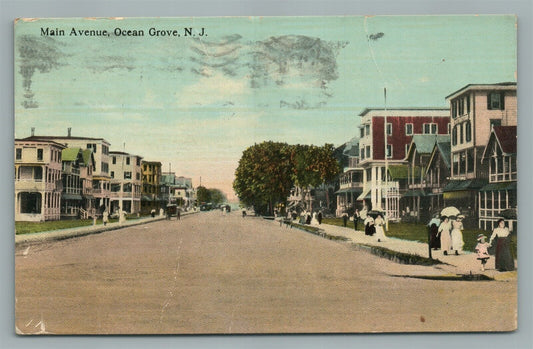 OCEAN GROVE NJ MAIN AVENUE ANTIQUE POSTCARD