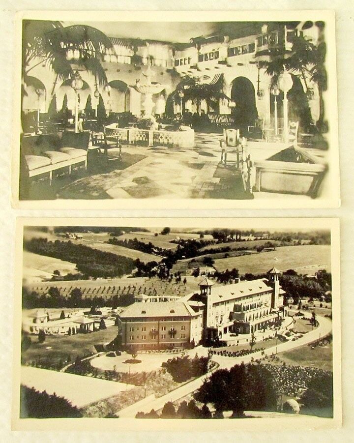 LOT OF 2 NEW HOTEL HERSHEY PENNSYLVANIA VINTAGE 1940 POSTCARDS