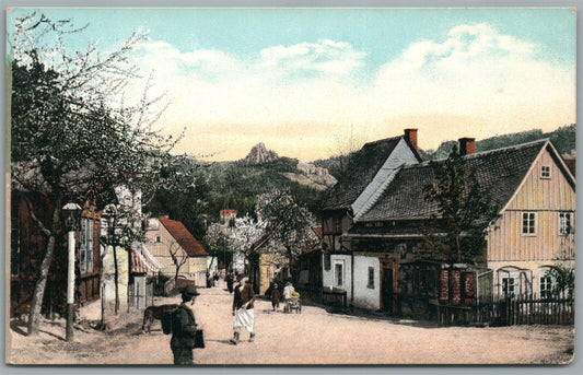 WROCLAW POLAND STREET VIEW ANTIQUE GERMAN POSTCARD