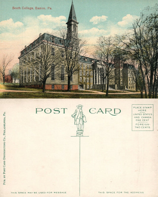 EASTON PA SOUTH COLLEGE ANTIQUE POSTCARD