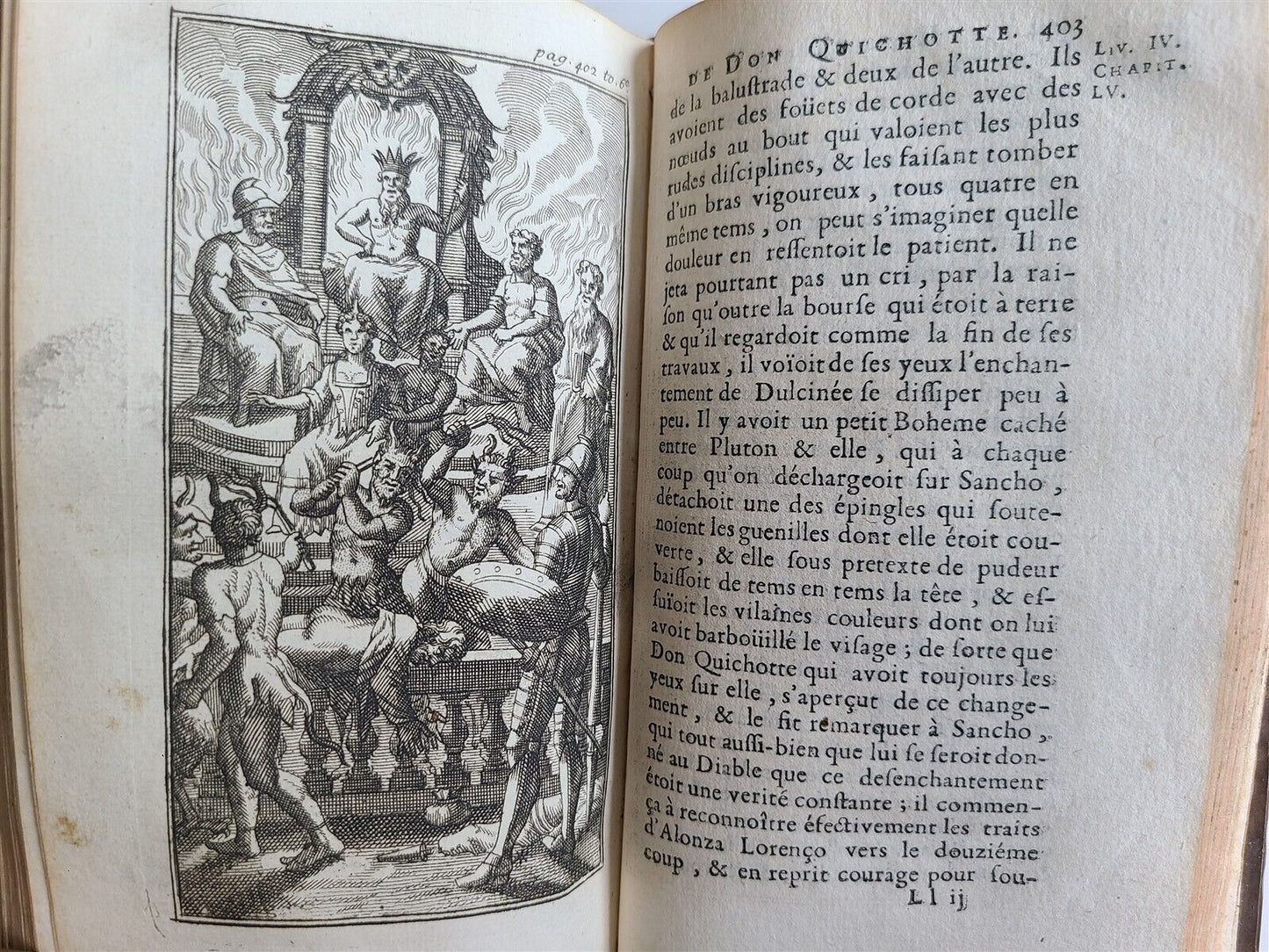 1713 DON QUICHOTTE DE LA MANCHE by CERVANTES 6 VOLUMES antique ILLUSTRATED