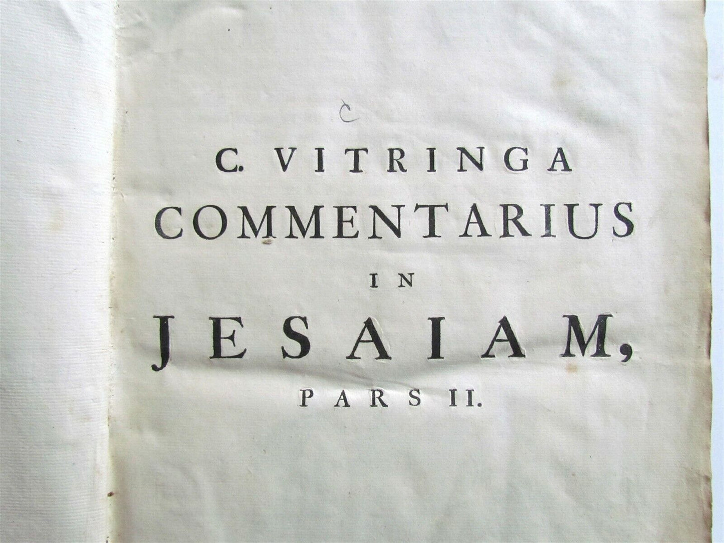 1722 2 VOLUMES Commentary on Isaiah by C.Vitringa antique FOLIOS VELLUM w/ MAP