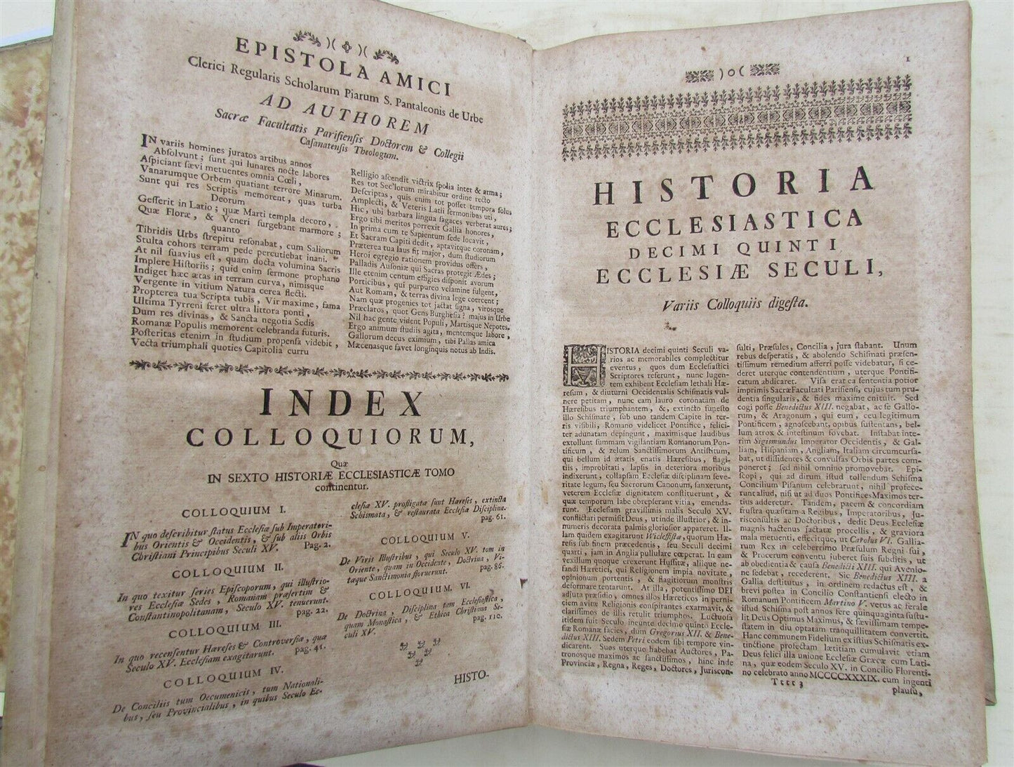 1731 VELLUM BINDING FOLIO HISTORIA ECCLESIASTICA antique by Graveson Ignatius