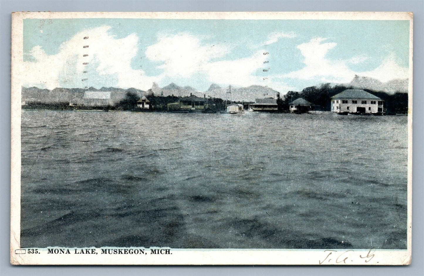 MUSKEGON MI MONA LAKE UNDIVIDED ANTIQUE POSTCARD