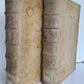 1753 - 1756 2 VOLUMES PIGSKIN BOUND FOLIOS w/ CLASPS antique SERMONS by SEEAUER