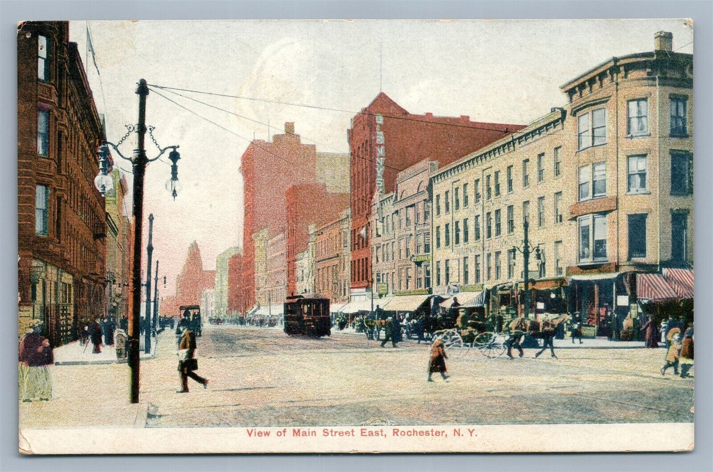 ROCHESTER NY MAIN STREET EAST ANTIQUE POSTCARD
