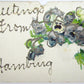 ANTIQUE UNDIVIDED POSTCARD GREETINGS FROM HAMBURG PA