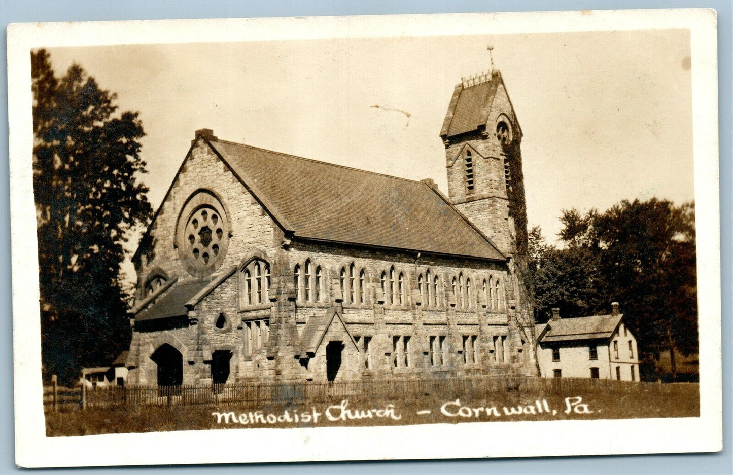 CORNWALL PA METHODIST CHURCH ANTIQUE REAL PHOTO POSTCARD RPPC