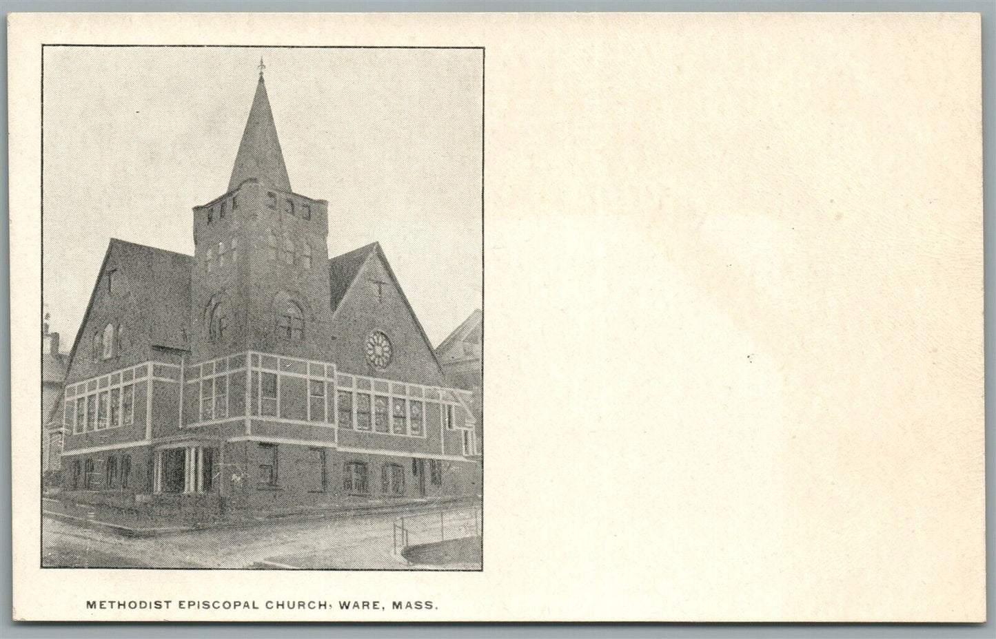 WARE MA METHODIST CHURCH ANTIQUE POSTCARD