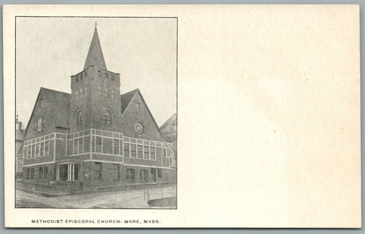 WARE MA METHODIST CHURCH ANTIQUE POSTCARD