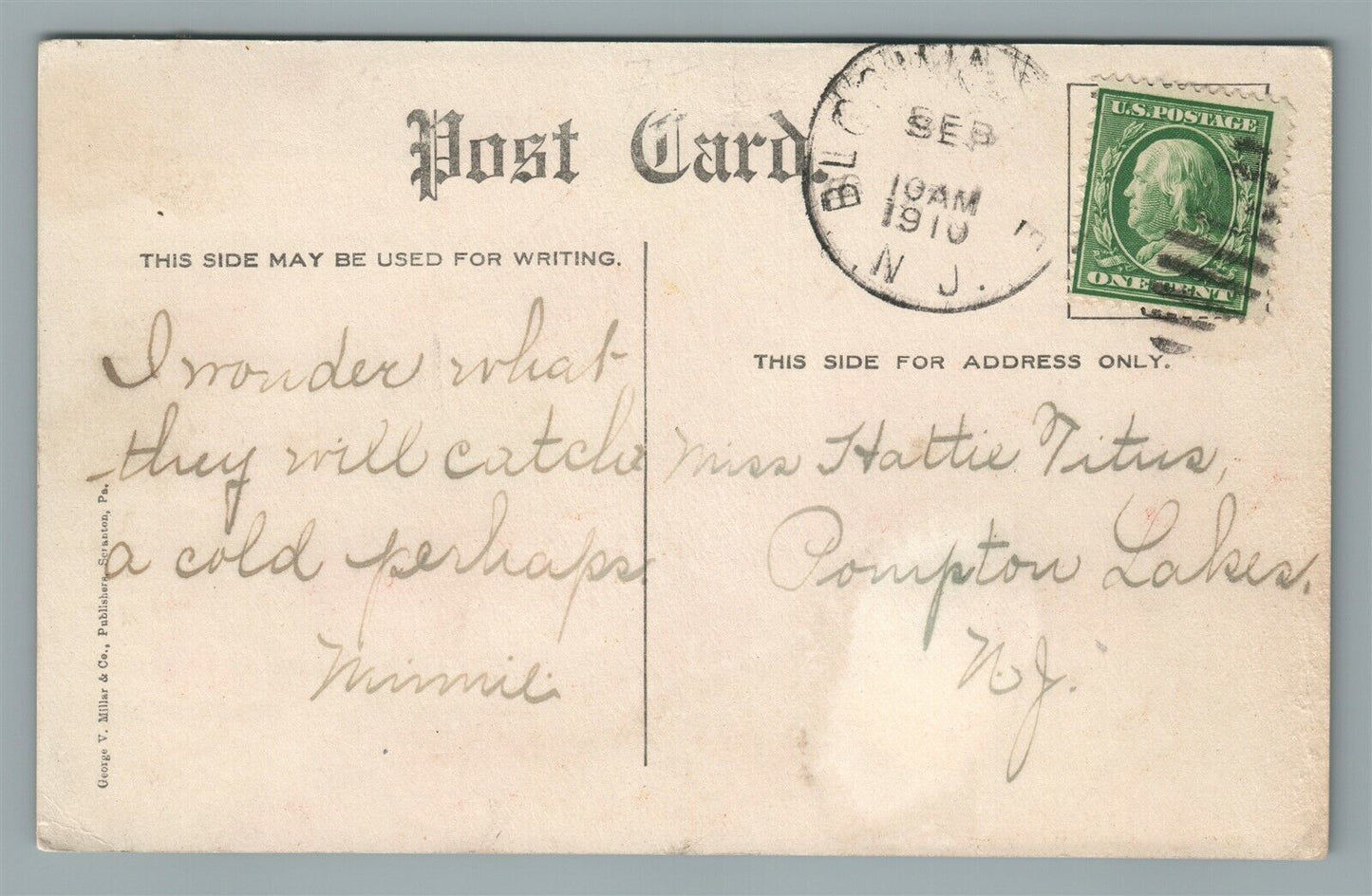 BUTLER NJ KYK UIT FALLS ANTIQUE POSTCARD