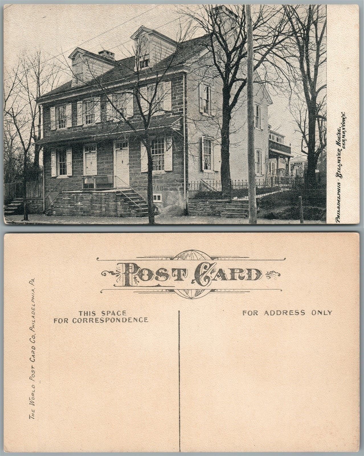 PHILADELPHIA PA GERMANTOWN BILLMYER HOUSE ANTIQUE POSTCARD