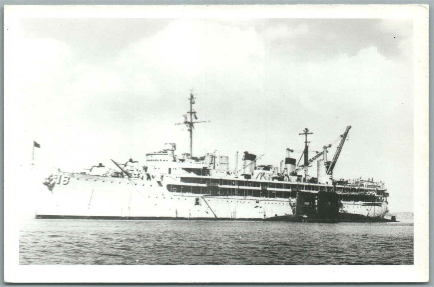 MILITARY SHIP USS ORION VINTAGE REAL PHOTO POSTCARD RPPC