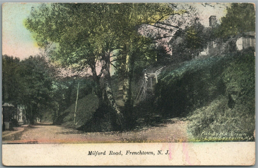 FRENCHTOWN NJ MILFORD ROAD ANTIQUE POSTCARD