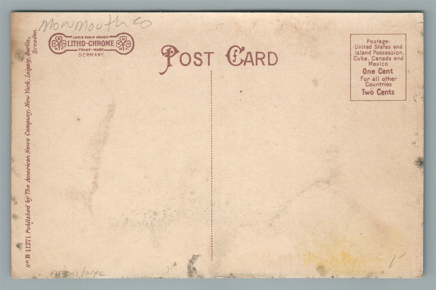 SEA GIRT NJ STATE CAMP GOVERNOR & STAFF ANTIQUE POSTCARD