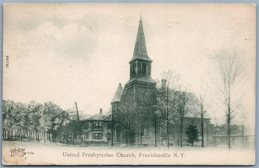 FRANKLINVILLE NY PRESBYTERIAN CHURCH ANTIQUE POSTCARD