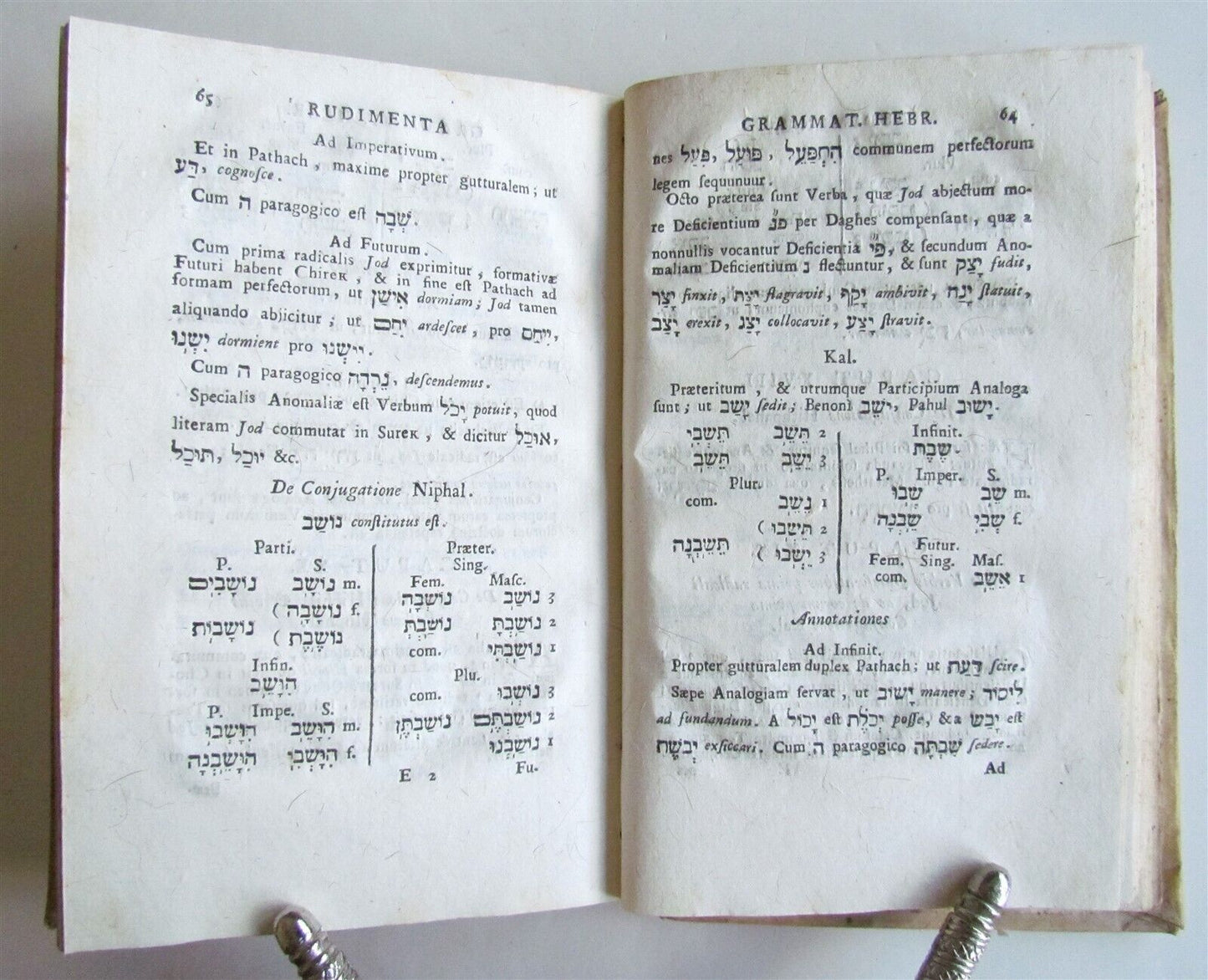 1777 ITALIAN & HEBREW GRAMMAR by Joseph Pasini antique VELLUM Judaica