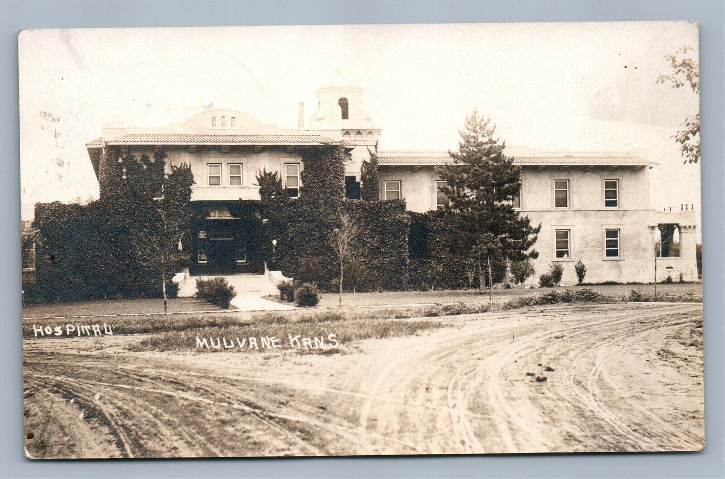 MILVANE KS HOSPITAL ANTIQUE REAL PHOTO POSTCARD RPPC