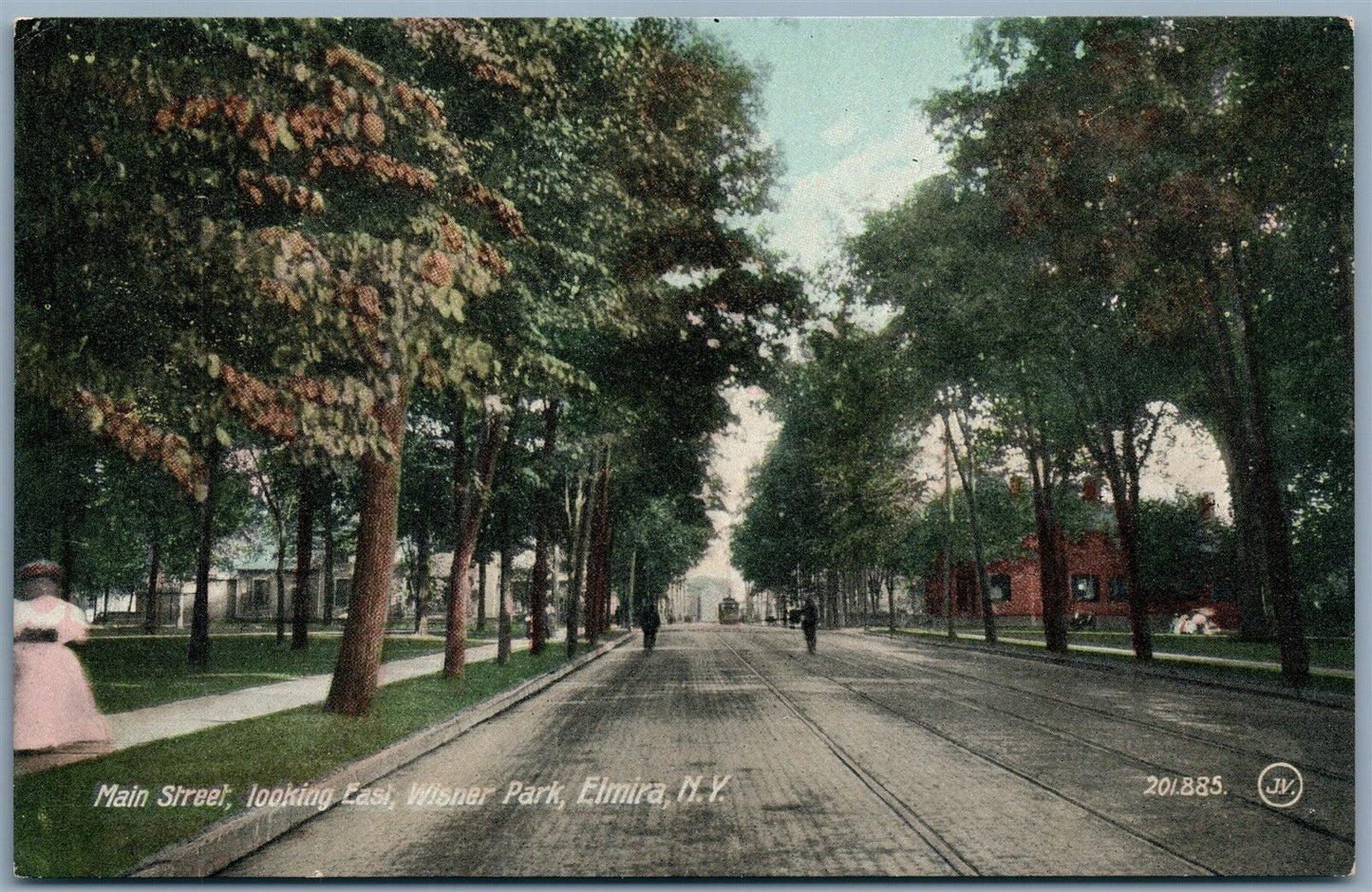 ELMIRA NY MAIN STREET ANTIQUE POSTCARD