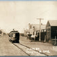 DENBIGH ND MAIN STREET SCENE TROLLEY ANTIQUE 1912 PHOTOMONTAGE REAL PHOTO RPPC