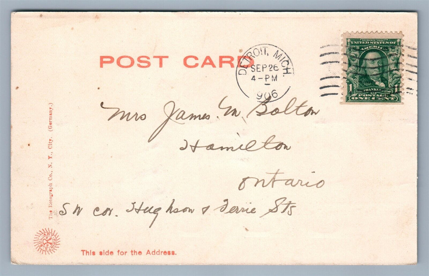 DETROIT MI TASHMOO OFF FOR A CRUISE 1906 ANTIQUE POSTCARD ship