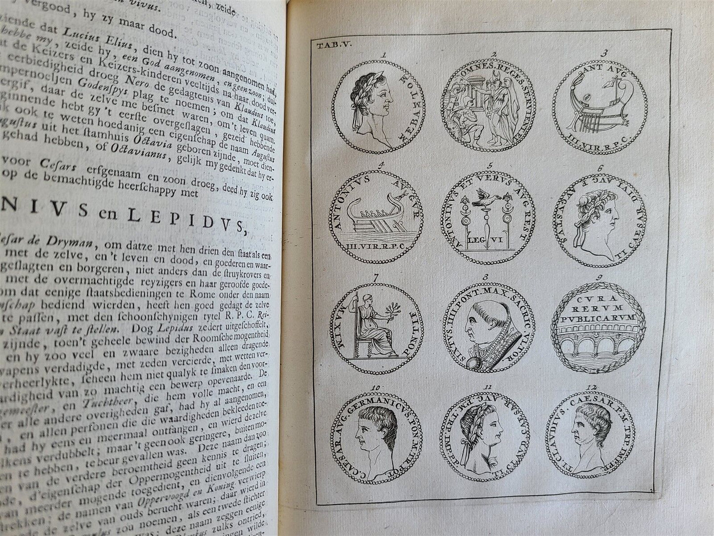 1706 ROMAN NUMISMATICS antique VELLUM BINDING ILLUSTRATED 121 ENGRAVINGS