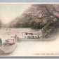 JAPAN CHIBORINO FUCHI DEEP POOL AT ARASHIYAMA JAPANESE ANTIQUE POSTCARD
