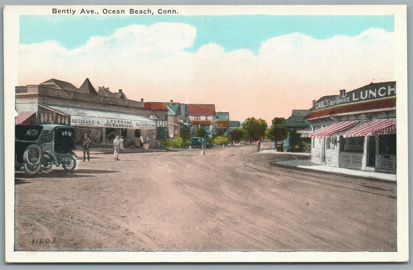 OCEAN BEACH CT BENTLEY AVENUE ANTIQUE POSTCARD