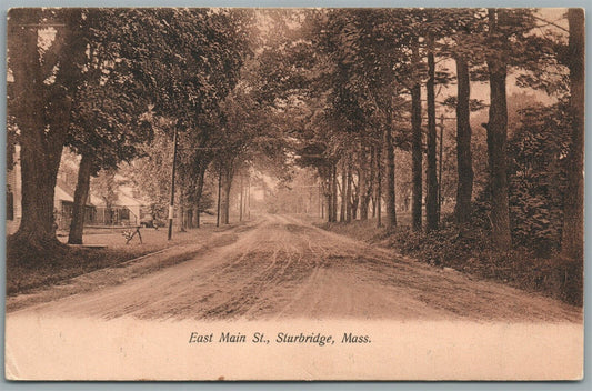 STURBRIDGE MA EAST MAIN STREET ANTIQUE POSTCARD