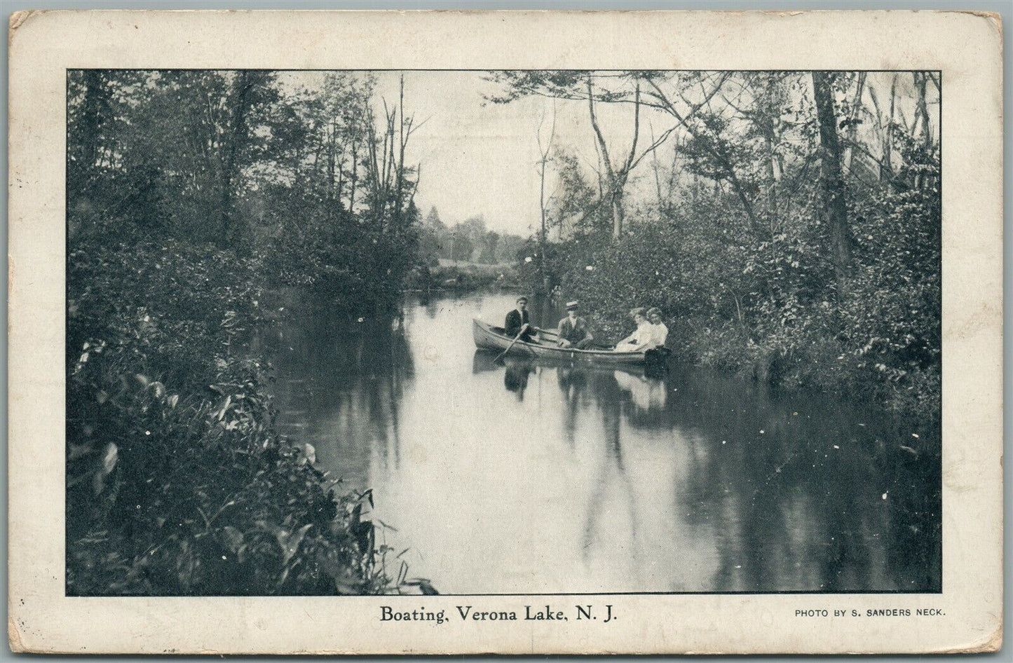 VERONA LAKE NJ BOATING ANTIQUE POSTCARD