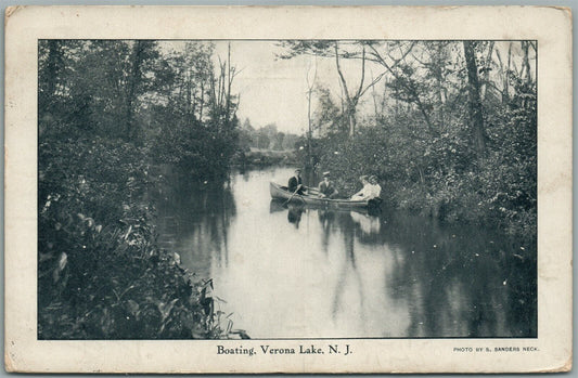 VERONA LAKE NJ BOATING ANTIQUE POSTCARD