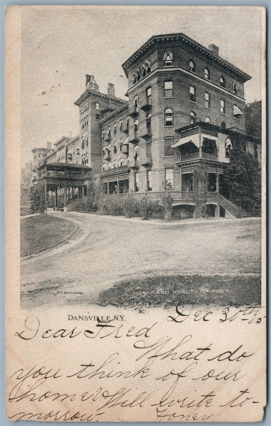 DANSVILLE NY JACKSON HEALTH RESORT 1905 UNDIVIDED ANTIQUE POSTCARD