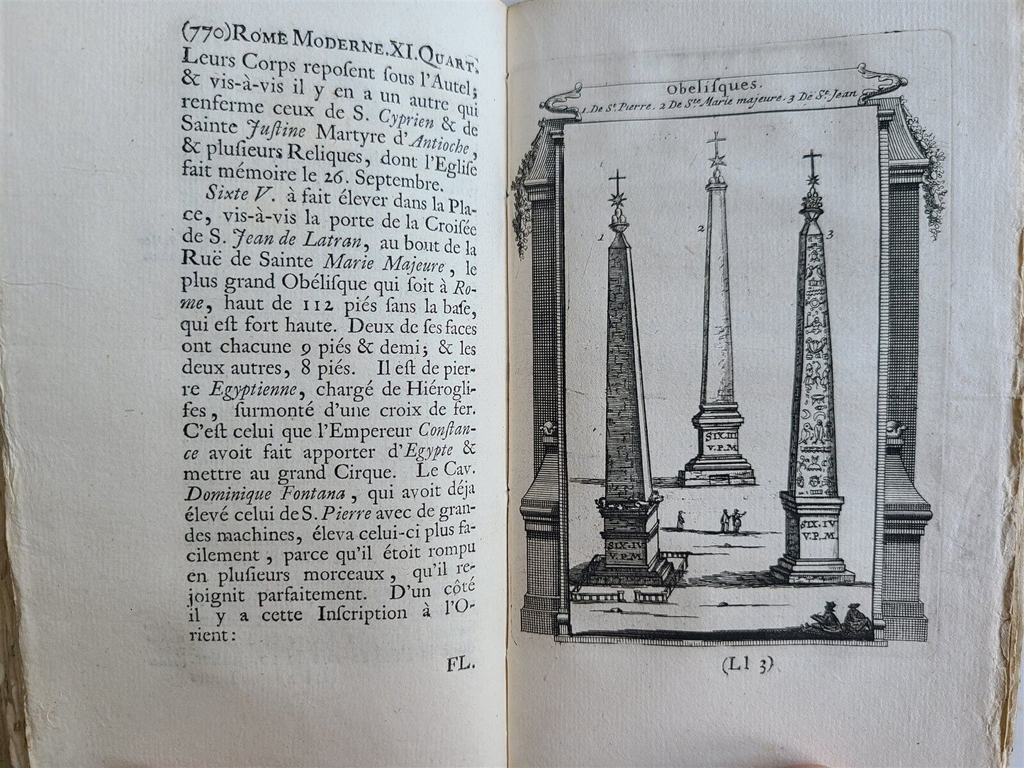 1713 ROME MODERNE antique ILLUSTRATED 5 VOLUMES