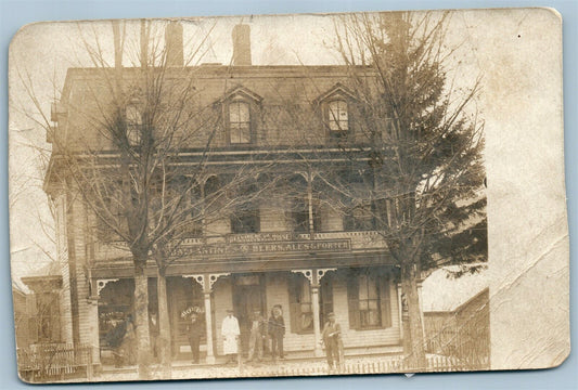 BELVIDERE AVE. HOUSE HOTEL & STORE DISPLAY ANTIQUE REAL PHOTO POSTCARD RPPC