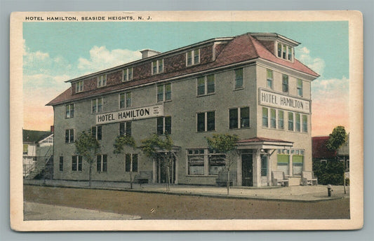 SEASIDE HEIGHTS NJ HOTEL HAMILTON ANTIQUE POSTCARD