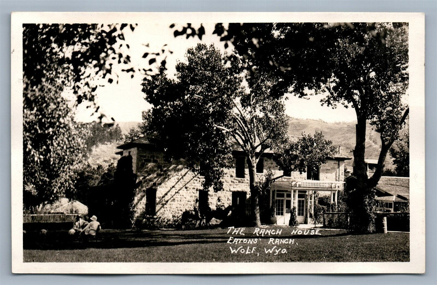 WOLF WYO EATON'S RANCH HOUSE ANTIQUE REAL PHOTO POSTCARD RPPC