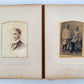 PHOTO ALBUM VICTORIAN antique with 20 PHOTOS nice embossed leather binding 19 c.