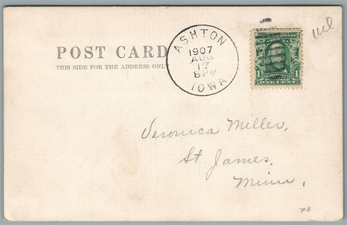 ASHTON IA STREET SCENE ANTIQUE REAL PHOTO POSTCARD RPPC