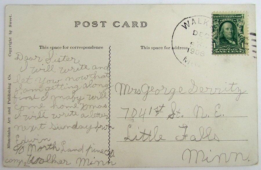 ANTIQUE 1908 POSTCARD ADOBE HOUSES FORT SNELLING MINN.