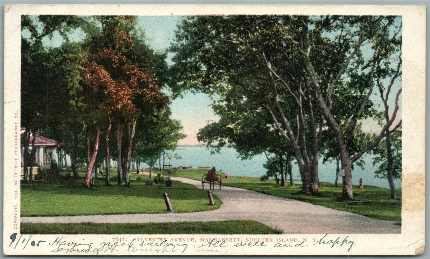 SHELTER ISLAND NY SILVESTER AVENUE ANTIQUE POSTCARD