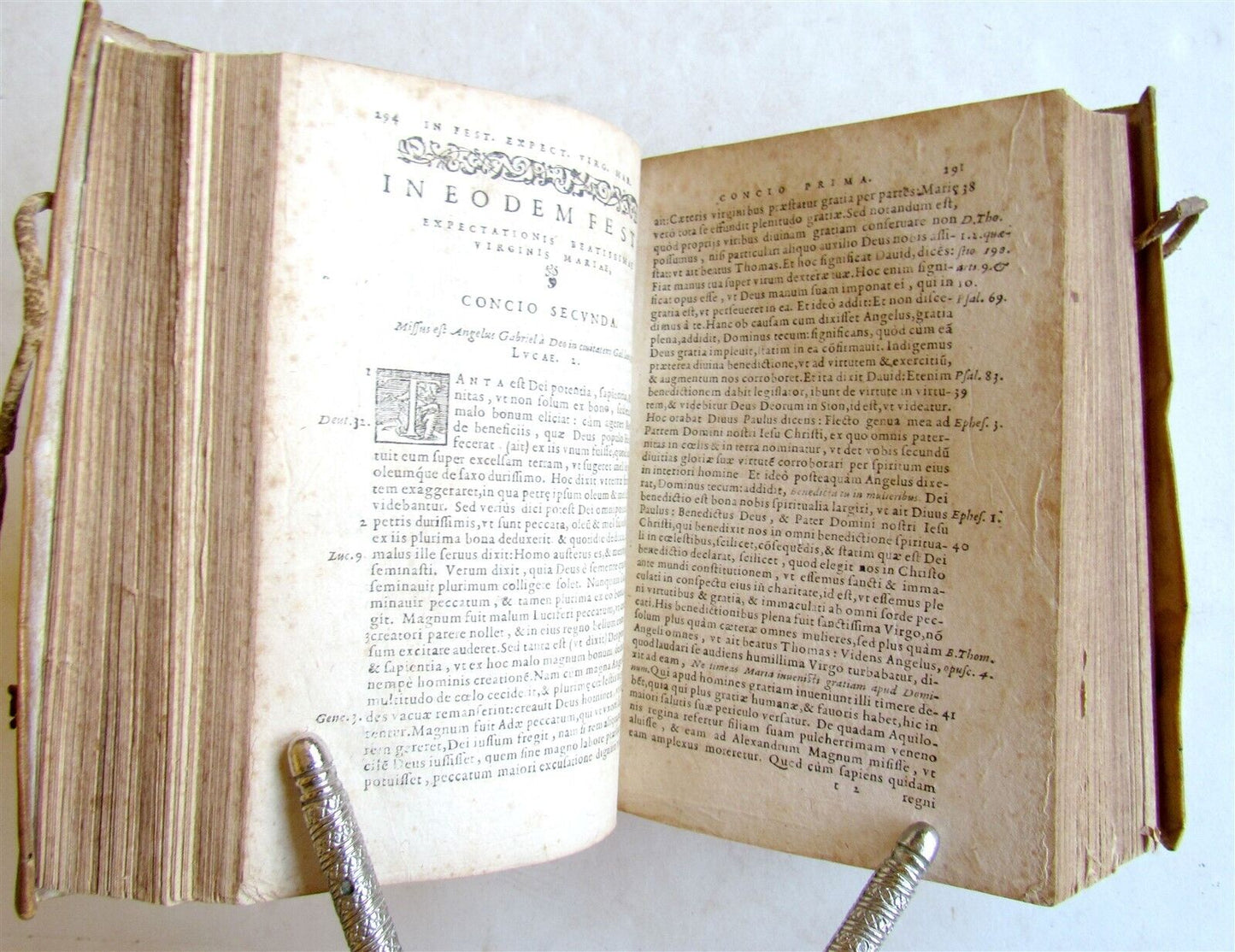 1588 CONCIONUM QUADRUPLICIUM DOMINICARUM by PHILIPPO DIEZ antique VELLUM BOUND