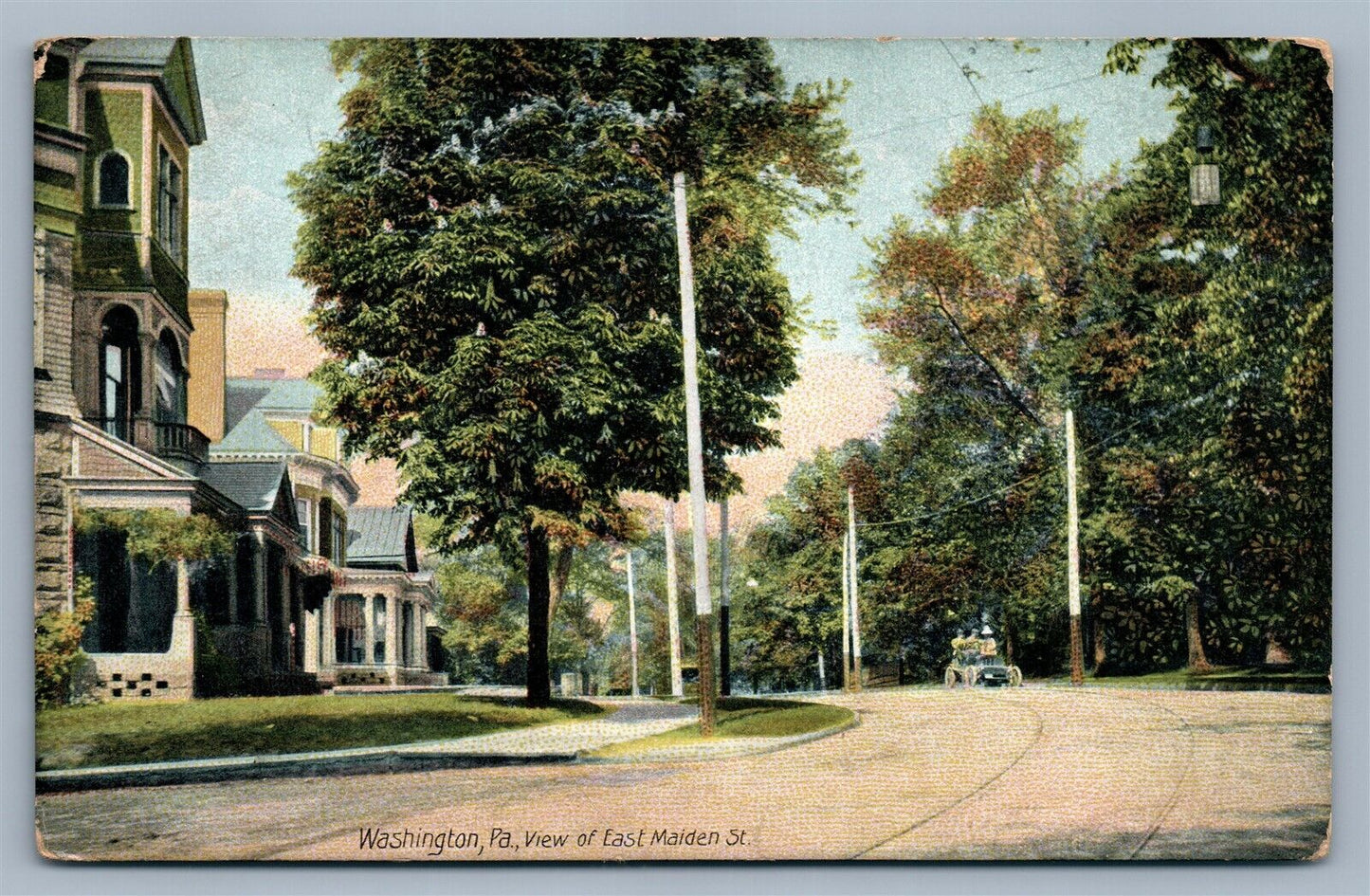 WASHINGTON PA EAST MAIDEN STREET ANTIQUE POSTCARD