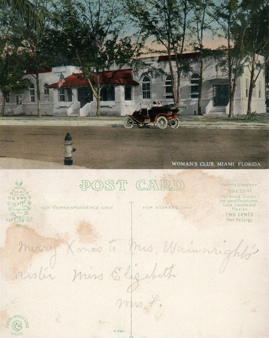 MIAMI FL WOMAN'S CLUB VINTAGE POSTCARD