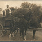 FAMILY COUPLE in HORSE DRAWN WAGON ANTIQUE REAL PHOTO POSTCARD RPPC