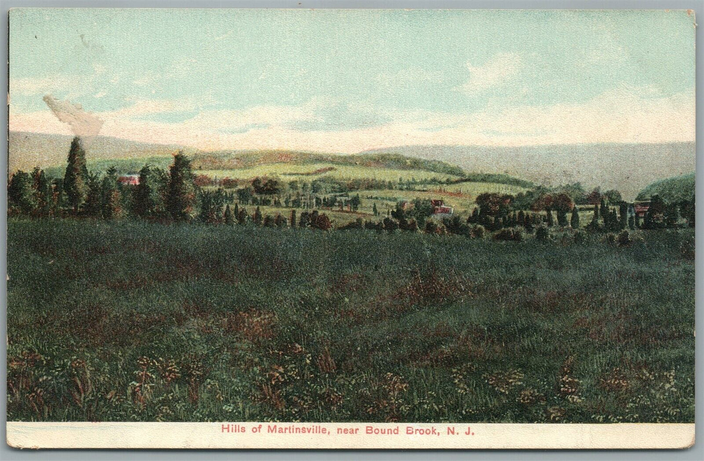 BOUND BROOK NJ HILLS OF MARTINSVILLE ANTIQUE POSTCARD