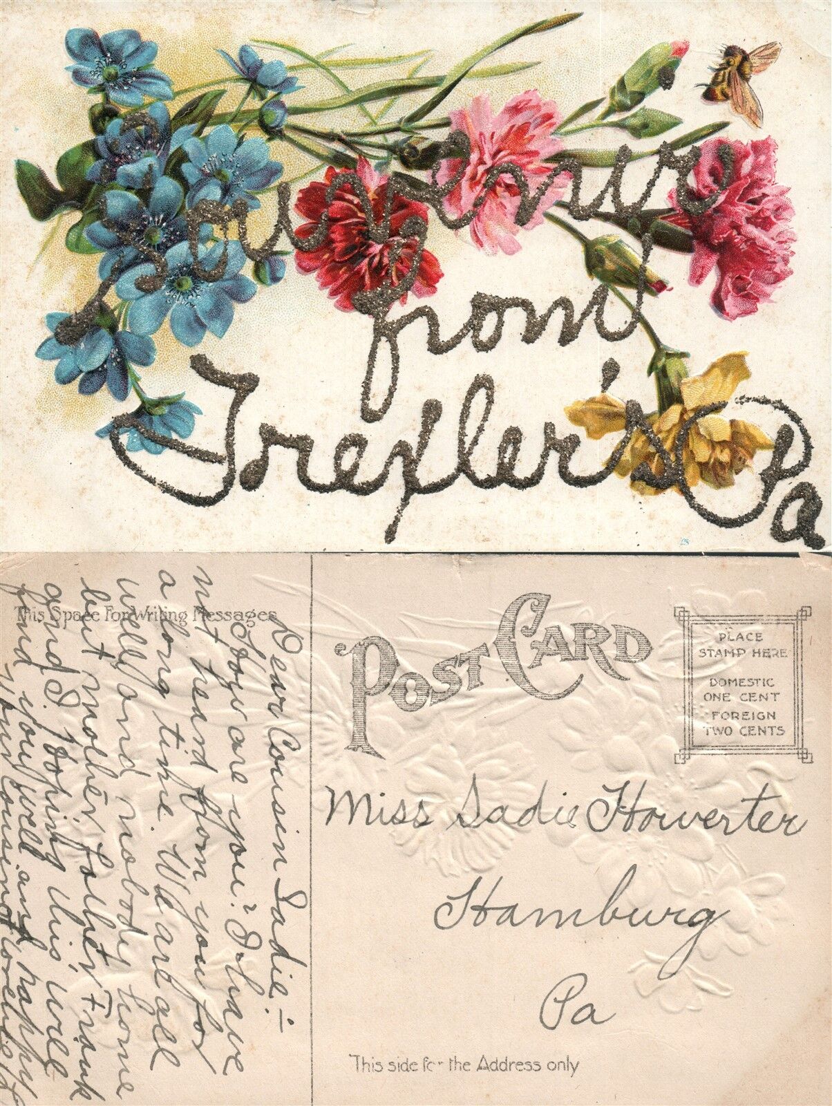 PENNSYLVANIA SOUVENIR ANTIQUE POSTCARD