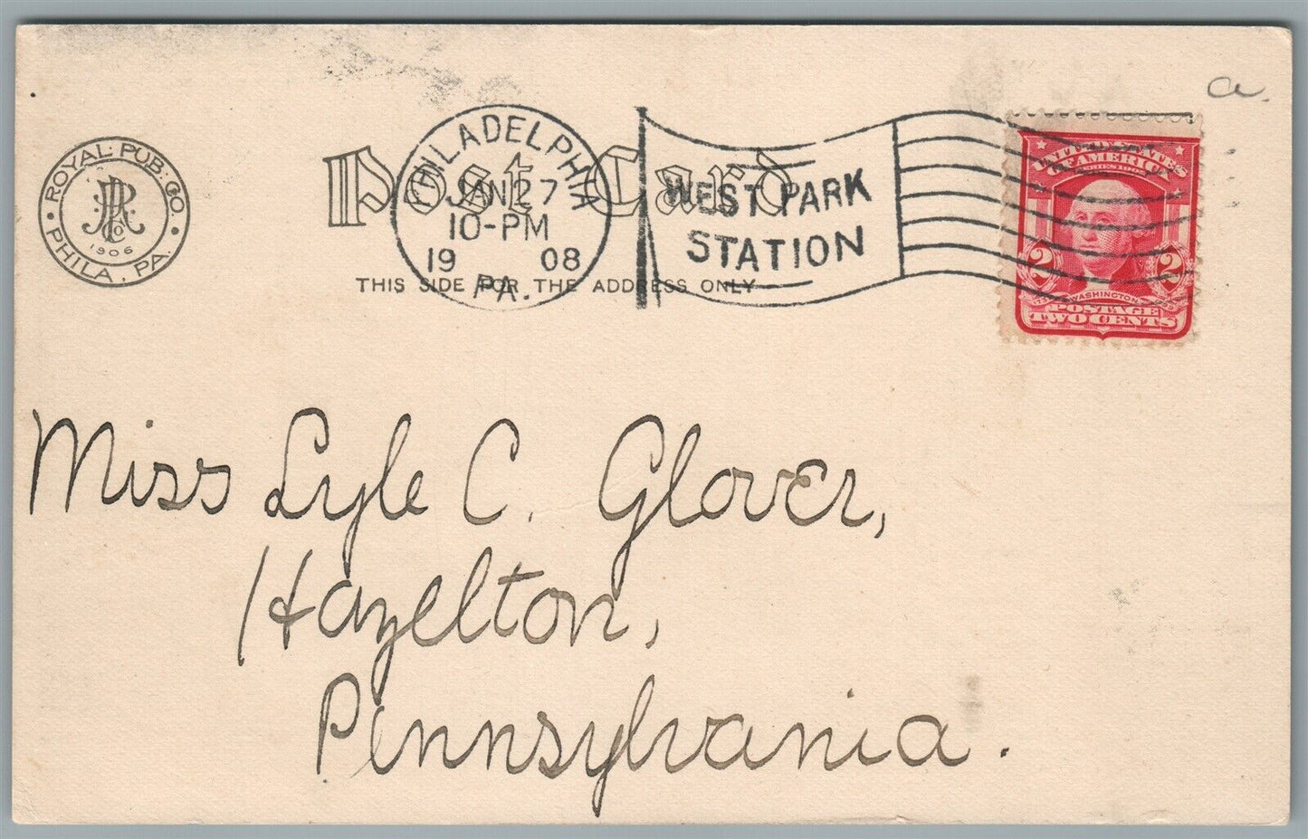 OVERBROOK PA MISS SAYWARD'S SCHOOL ANTIQUE POSTCARD