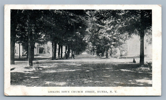 NUNDA NY CHURCH STREET ANTIQUE POSTCARD 1907 SOUVENIR POST CARD