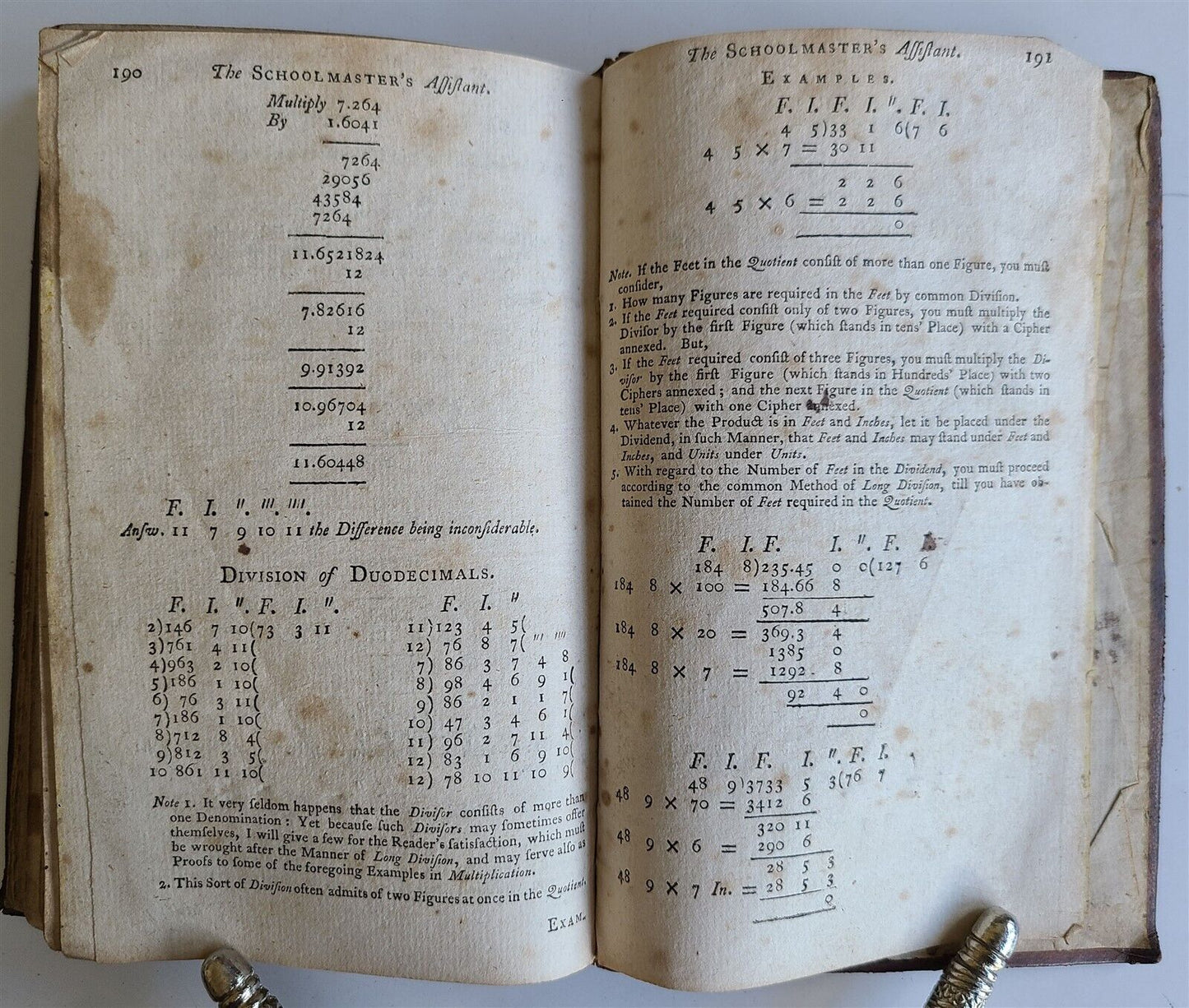 1796 SCHOOLMASTERS ASSISTANT COMPENDIUM of ARITHMETIC antique AMERICANA Dilworth